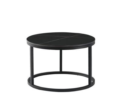 China Tea Table Single Side Sofa Side Wrought Steel Coffee Table Factory Web Celebrity Extendable Modern Marbling Round Style OEM/ODM for sale