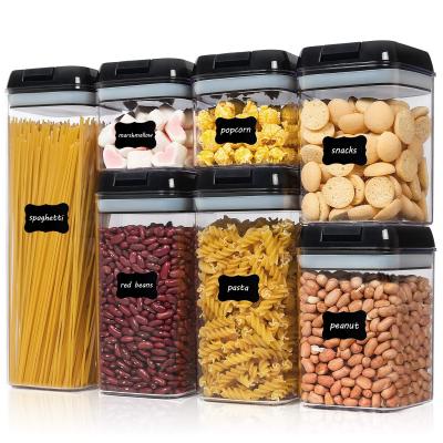 China Bpa Free Sustainable Hot Selling Plastic Dry Cereal Food Airtight Storage Containers Set For Sugar Flour Baking for sale