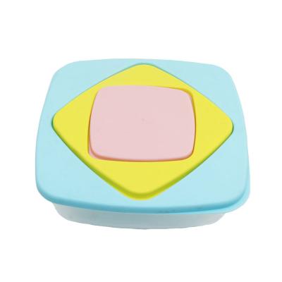 China Viable direct plastic three-piece storage box factory supply kitchen fruit square bento box for sale