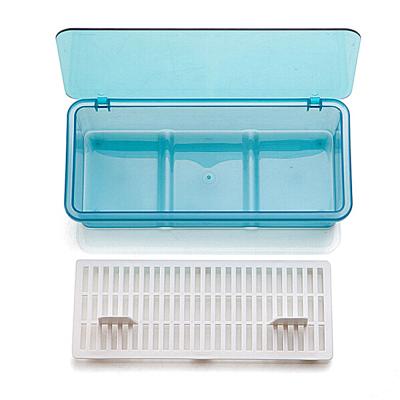 China Wholesale Price Viable Household Transparent Drain Wand Cage With Lid Kitchen Tableware Dustproof Storage Box for sale