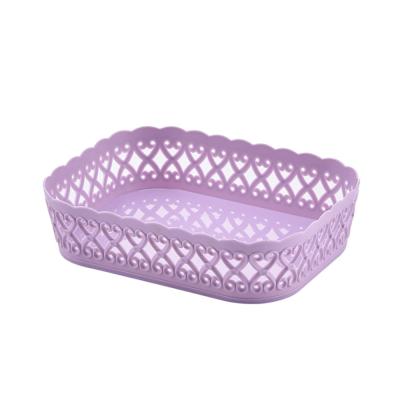 China Wholesale viable made in china thicken rectangular storage box fruit drain basket kitchen storage basket for sale