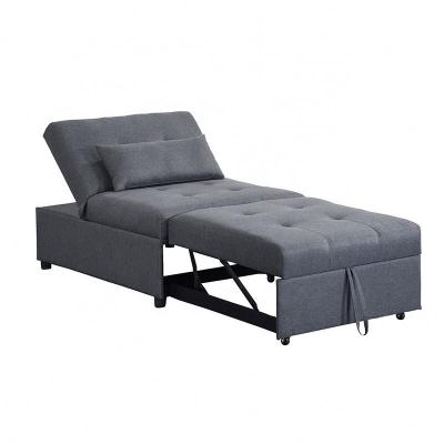 China Adjustable (height) Fold down futon muti-purpose night and day Folding cheap fabric pull out single seat sofa bed for sale