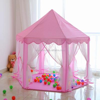 China Soft Toy Princess Castle - Indoor Hexagon Pink Castle Play Tent for Girls for sale