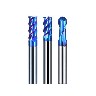 China Tungsten Cobalt Alloy HRC Solid Carbide Machining Square Ball Head Radius Round Nose Knife 4 Flute Square CNC Milling Cutter Tool End Mill for sale