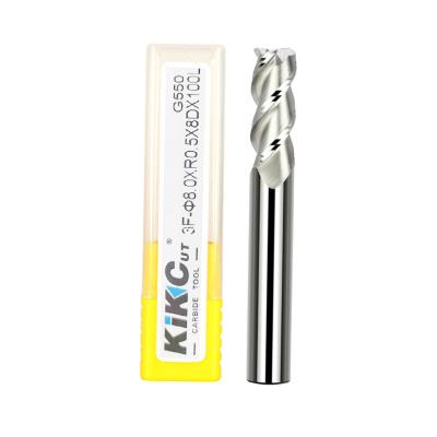 China Professional manufacturer aluminum and steel 55 degree round high gloss end mill nose knife for aluminum for sale