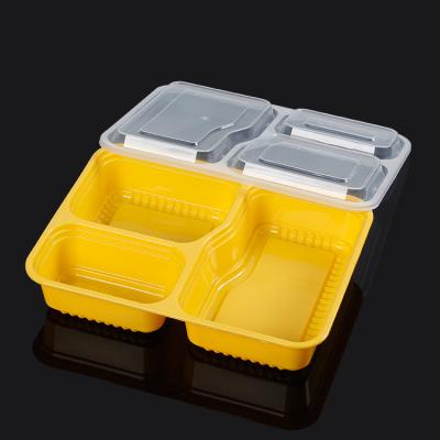 China Microwavable Free Sample 3 Compartment Microwavable Food Container Dish Safe Divided Bento Box /Lunch Tray With Lid/Cover for sale