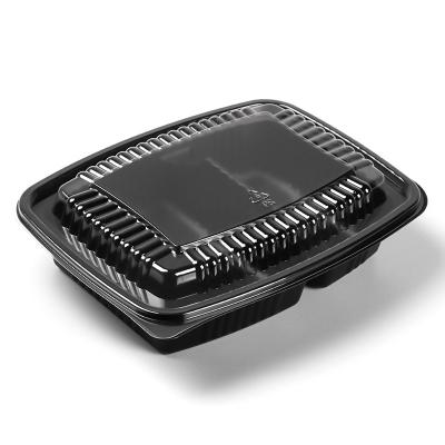 China Sustainable Takeaway Disposable Plastic Food Container With Clear Lid for sale