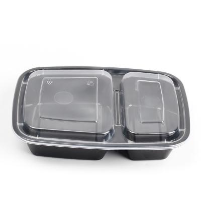 China Microwavable Microwavable Food Grade Safe Disposable Plastic Container For Food With 2 Part Lunch Box for sale