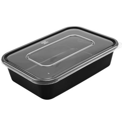 China 500ml Thickness Rectangle Plastic Microwavable Disposable Food Container for sale