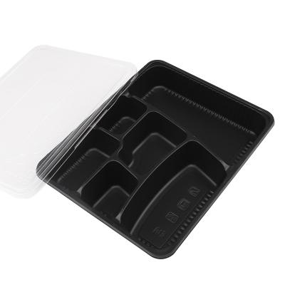 China 6 Compartment Microwavable Plastic Food Storage Container With Cover for sale