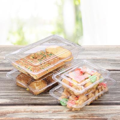 China Disposable transparent plain plain packaging sushi box fresh fruit snack box large and small sushi packaging boxes sushi box for sale