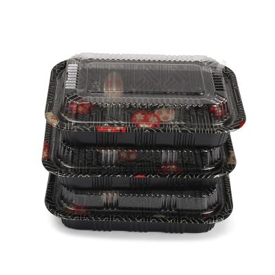 China Eco Friendly Embossing Sushi Microwavable PS Sakura Take Out Container for sale