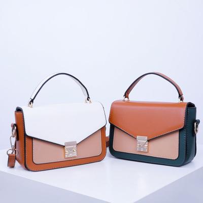 China Wholesale Fashionable Good Quality Custom Handbags Leisure PU Collision Color Shoulder Handbags SH945 for sale