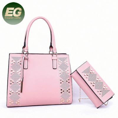 China 2019 Fashion Top Selling Bag Set Elegant New PU Ladies Embossed Luxury Handbag With A Purse SH728 for sale