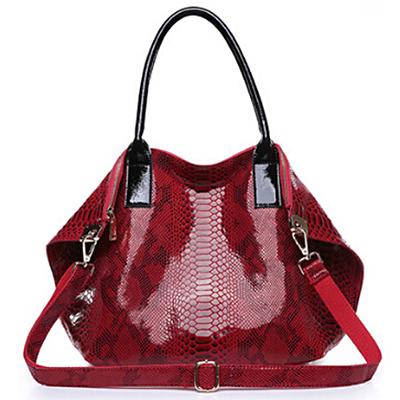 China Best Selling Vintage Products For Woman Designer Leather Handbag Snakeskin Tote&shoulder Bag EMG4147 for sale