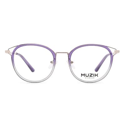 China Retro Reading Glass Fashion Acetate Metal Clear Frame Cat Ear Optical Glass Frames MKA028 for sale