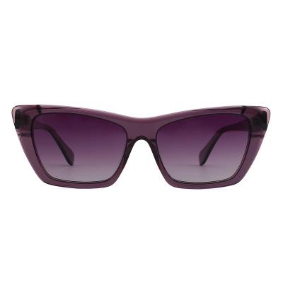 China Fashion sunglasses TY112 retro acetate eyewear girls purple cateye polarized women sunglasses for sale