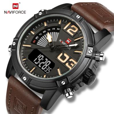 China NAVIFORCE 9095 Chronograph Watches Luxury Mens Brand Quartz Leather Military Casual Clock Man Sports Watch Wristwatches for sale