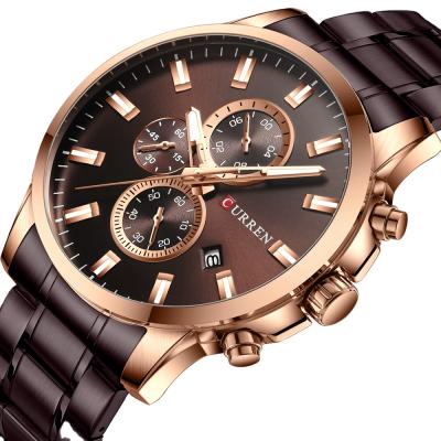 China CURREN Chronograph Watch 8348 Luxury Casual Wrist Watch Relogio Masculino Chronograph Stainless Steel Band Charm Quartz Mens Watches for sale