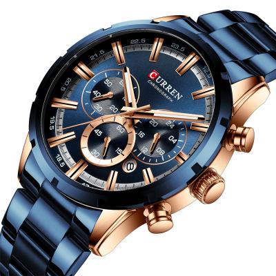 China New CURREN 8355 Luxury Quartz Watch Stainless Steel Chronograph Sports Watches Men Classic Waterproof Wrist Watches for sale