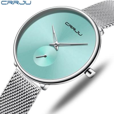 China CRRJU 2165 New Waterproof Women's Watch Mesh Belt Watch Simple Fashion Business Stainless Steel Strap Women's Quartz Watch for sale