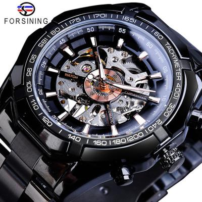 China Automatic Wristwatch Montre Homme Mens Watches Forsining Chronograph Male Moonphase Date Mechanical Band Brand Stainless Steel for sale