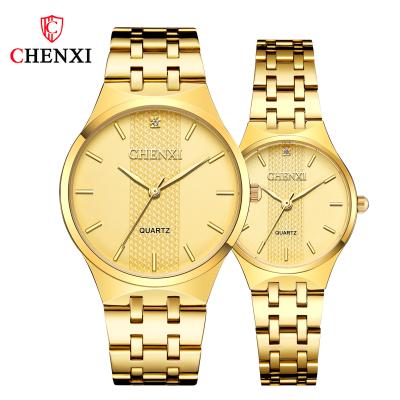 China CHENXI 055B day/date brand lovers watches fashion quartz stainless steel clock watch waterproof women dress wristwatch for sale