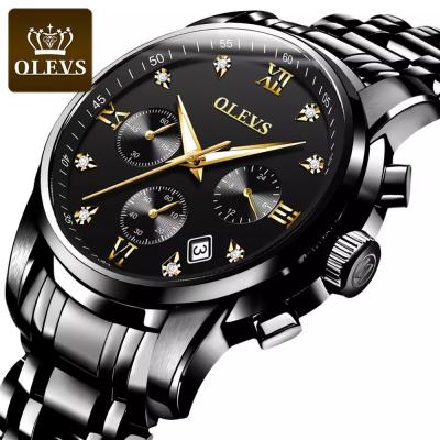 China OLEVS Chronograph Watch Business Casual Diamond Dial Watch Wrist Relogio Masculino de 2858 Quartz Men Wristwatches High Quality Stainless Steel for sale