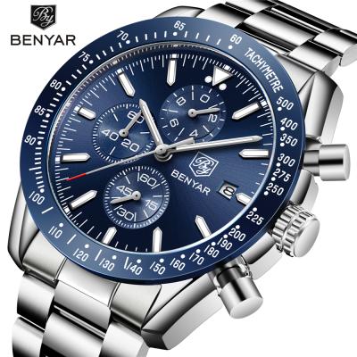 China BENYAR Chronograph Watches Steel Wrist Men's Watch 5140 Full Fashion High Quality Hot Waterproof Charm Watch Business Sale Men's Watches for sale