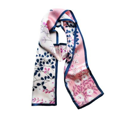 China Soft Long Scarf Women Silk Headband Summer Headscarf Ribbons Ribbons Small Gift For Lady Girl for sale