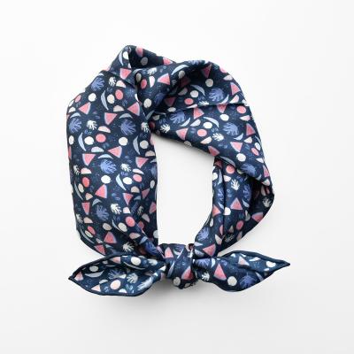 China Soft For Women Printed Blue Silk Scarf Brand Fashion 50*50 Small Square Watermelon Scarves for sale