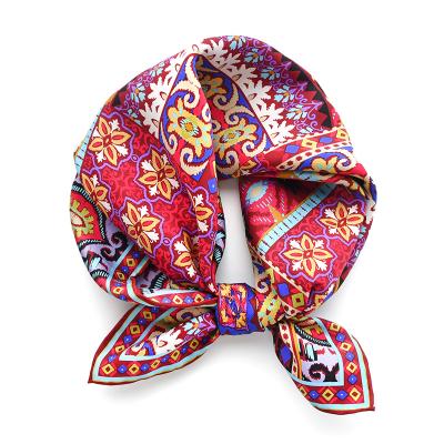 China Bohemia Women's 50*50cm High Quality Soft Twill Silk Scarf 1 Pieces Sell Ladies 100% Silk Scarves for sale