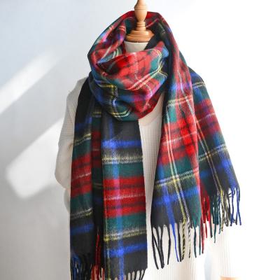 China Autumn soft lady fashion tassel solid color warm woolen scarf for women scarves high quality wool for sale