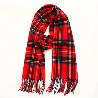 China Beautiful Acrylic Plaid Kids Winter Scarf Soft Classic Red Warm Narrow Shawl Women for Fashion Women's Scarves for Kid Boy Girl for sale