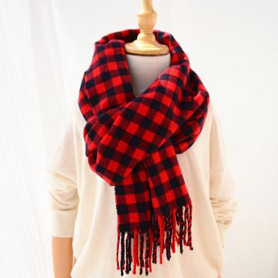 China New Soft Classic Red Korean Pure Color Women's Winter Children Acrylic Plaid Scarf for Women's Scarves Fashion for Kid Boy Girl for sale