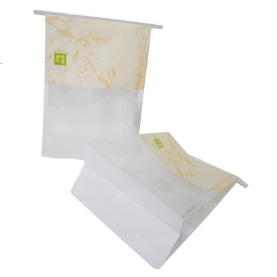 China Disposable Flat Bottom Thin And Lightweight Paper Bag For Transparent Desert for sale