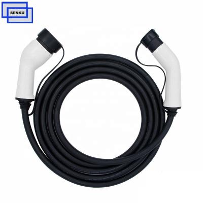 China Electric Vehicle Type - 2 Plug Mode3 7KW Ev Charger Use IEC62196 EV Charging Cable Type2 Male To EV Female Cable for sale