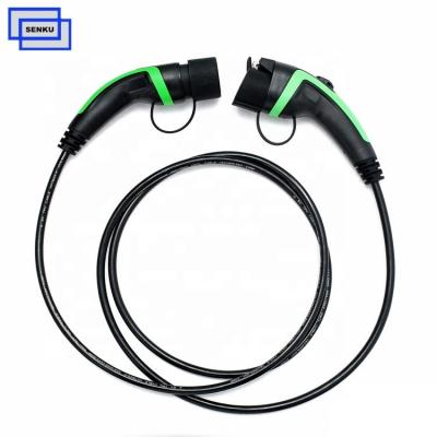 China (Insulator Flammability UL94 V-0) Senku 32A 250V AC Thermoplastic Type 2 To Type 1 EV Charging Cable 5M for sale