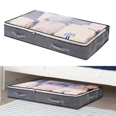 China Comforters/Covers Nonwoven Bedding/Cloth Under-the-Bed Storage Boxes With Reinforced Foldable Handles Underbed Storage Bags And Containers for sale