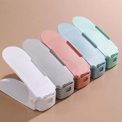 China Plastic Shoe Organizer Racks Plastic Shoes Wholesale Pairs Shoe Rack (The Other) Adjustable Colorful Plastic Storage Racks for sale