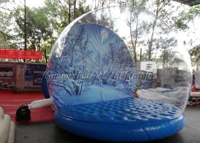 China Commercila Exhibition Clear Inflatable Snow Globe With Christmas Backdrop for sale