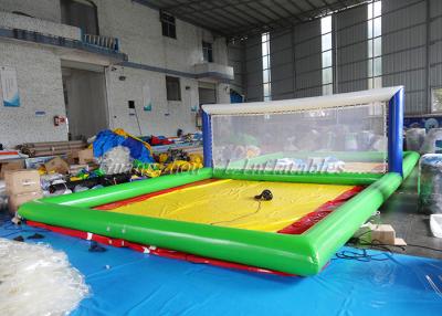 China Indoor Inflatable Sports Field , Blue Inflatable Beach Volleyball Court With Air Pump for sale