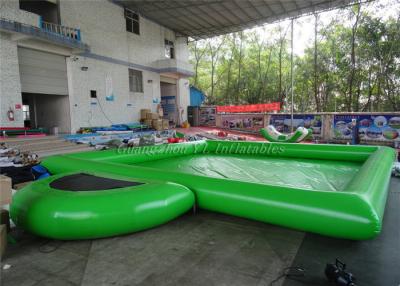 China 0.9mm PVC Tarpaulin Green Adult Inflatable Swimming Pool With Platform for sale