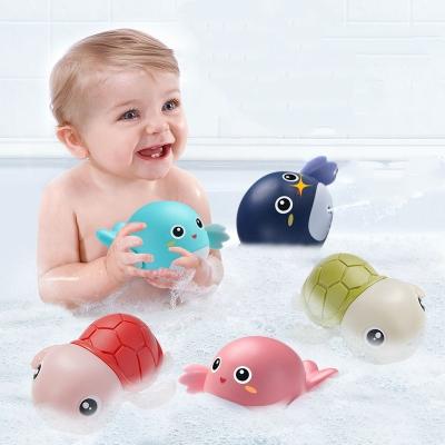 China Toy Wholesale Wind Up Floating Shape Baby Toy Bathtub Swimming Pool Cute Baby Swimming Wetting Cogs Toys Dolphin Duck Style for sale