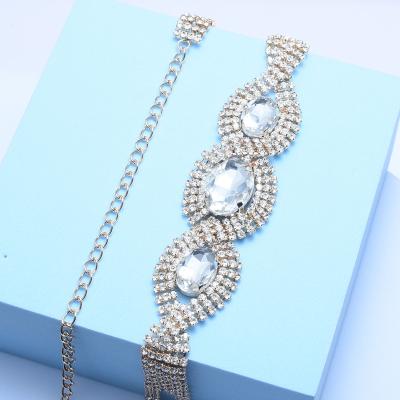 China FASHIONABLE Most Selling Online Products Customized Trendy Gold Plated Luxury Jewelry Big Choker Diamond Necklace Rhinestones For Women for sale