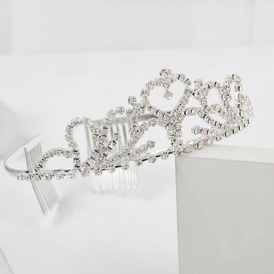 China Embellish Products Hot Selling Diamond Wedding Bride Tiaras Nupcial Novias Headband Queen Hair Crown Kids Headpiece Rhinestone Products For Girls for sale