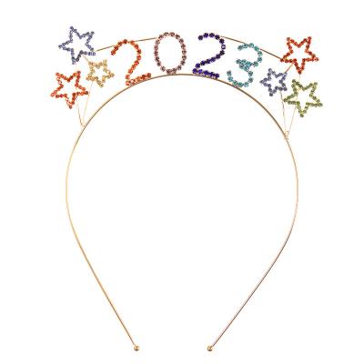 China Embellish Gold Colorful Children's Wholesale Rhinestone Headpiece Festival Happy New Year Tiara Birthday Hair Crown For Girls Women for sale