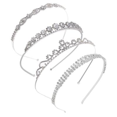 China Embellish Bridal Hair Accessories Princess Rhinestone Wedding Tiaras Wholesale Birthday Crown Headband Hair Accessories For Women for sale