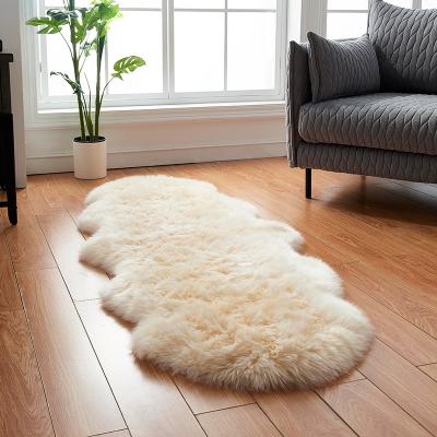 China Washable Rug Washable Home Use Fluffy Sheepskin Solid Color Faux Fur Sheepskin Area Rug Long Pile Rug Area Rug for sale