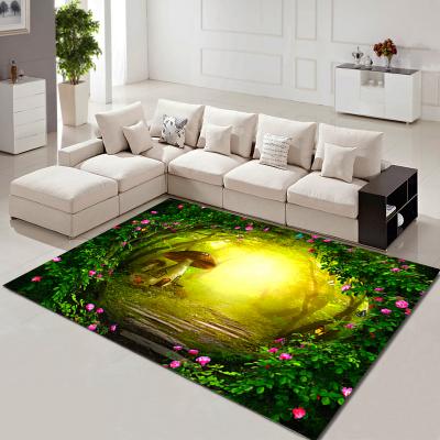 China Washable modern digital printed 3d rugs for living room anti slip area rug bedroom floor rug for sale